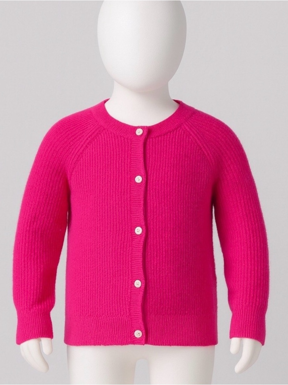 Girls' Burberry Hot Pink Button-Up Cardigan Sweater